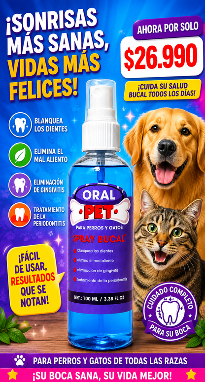 Oral Pet Spray Bucal Limpiador Mascotas